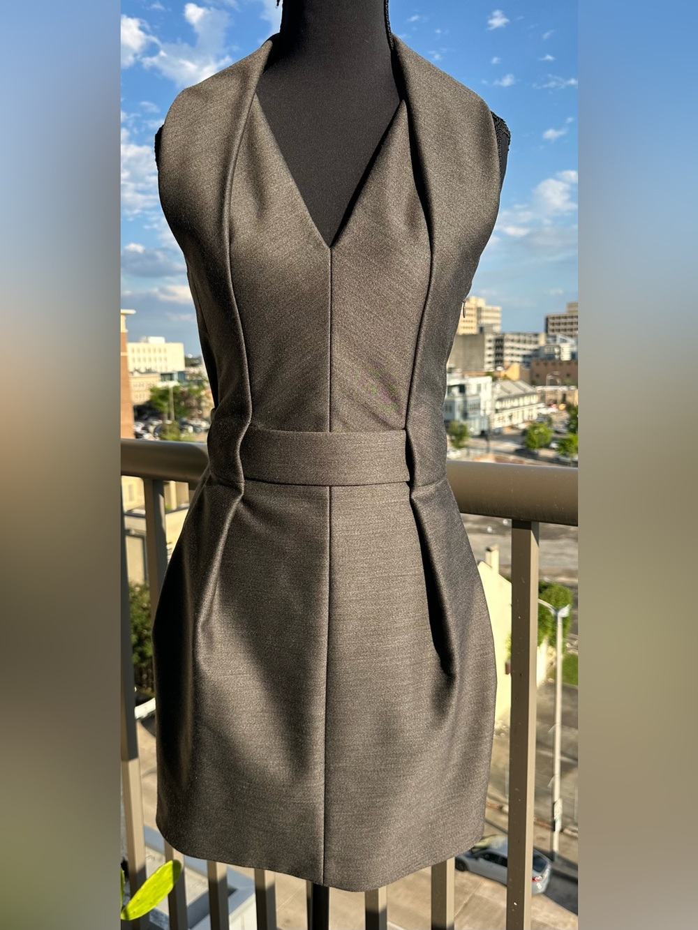 Alexander Wang Sleeveless Blazer Dress in Grey Wool. Size 0. Pristine Condition